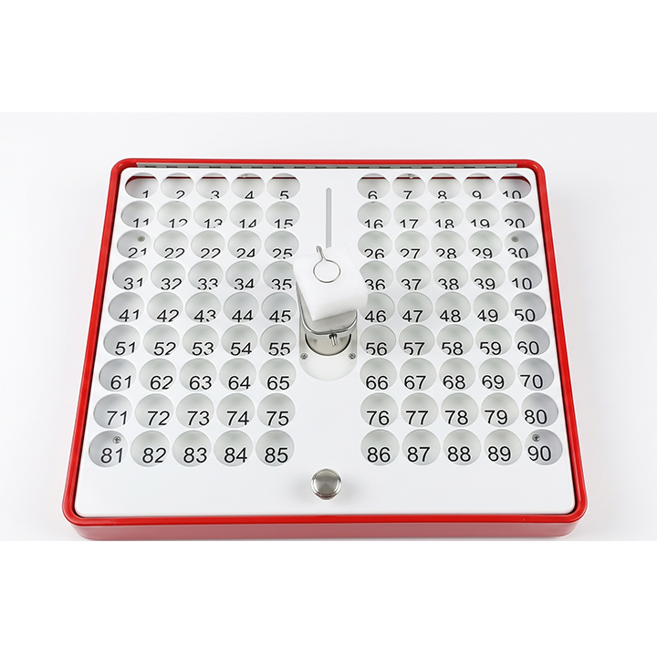 Red Desktop Bingo Blower with Aluminum Travel Case